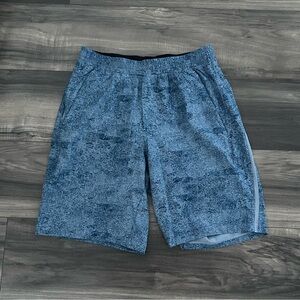 LULULEMON Blue White Speckled Pace Breaker Shorts 9" Lined Men's Size Medium